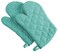 DII Basic Terry Collection 100% Cotton Quilted, Oven Mitt, Aqua, 2 Piece