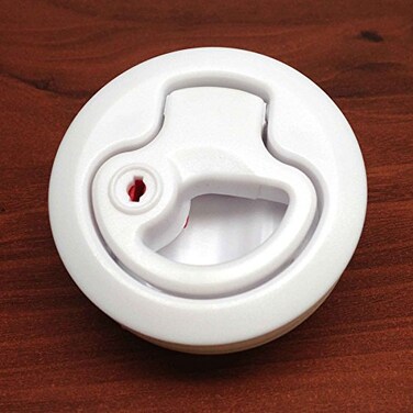 Pactrade Marine Marine Boat Locking White Plastic Flush Pull SLAM Latch Hatch Lift 2 3/8" D