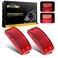 Partsam 2Pcs Red 6" LED Rectangle Side Marker and Clearance Trailer Lights 21 Diodes with Reflectors Waterproof 12V Sealed 6x2 Rectangular Led Stop Turn Tail Brake Lights Dual Mode Surface Mount
