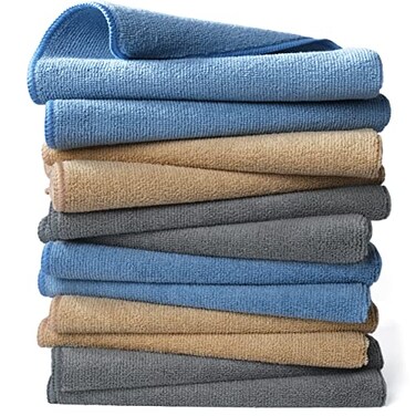 POLYTE 340 GSM Multipurpose Microfiber Cleaning Towel, 16x16 in, 12 Pack