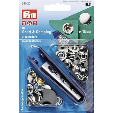 Prym Sport 15 mm Silver with Tools 10pc