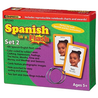 Edupress Spanish in a Flash Cards Set 2 ,EP62343