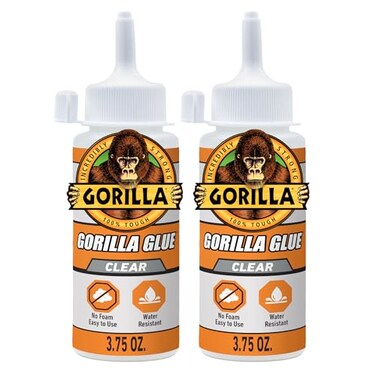 Gorilla Clear Glue, All Purpose, Polyurethane, 3.75 oz Bottle, 2-Pack