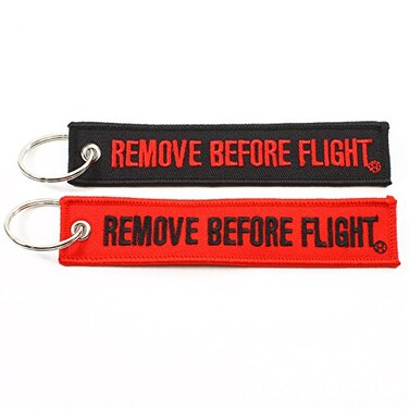 Rotary13B1 Remove Before Flight Key Chain - BlackRed Combo 2 Pack