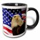 3dRose Sandy Mertens Patriotic - Bald Eagle 11oz Two-Tone Black Mug