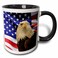 3dRose Sandy Mertens Patriotic - Bald Eagle 11oz Two-Tone Black Mug