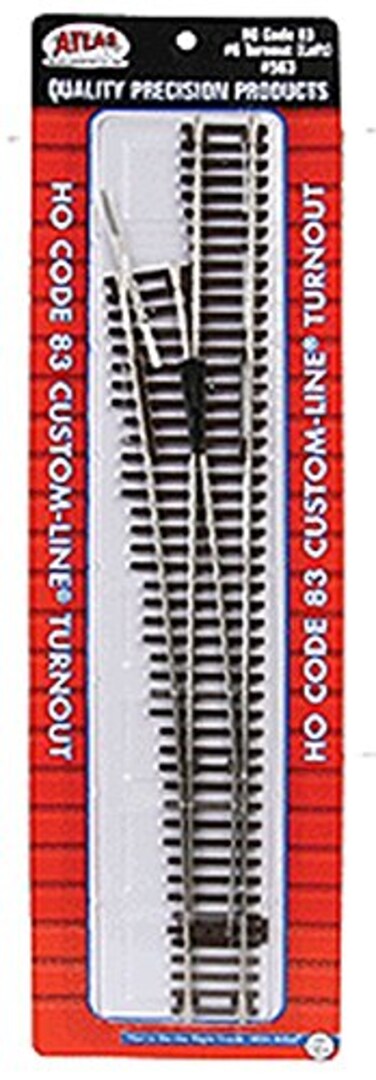 Atlas HO Scale Code 83 Custom-Line6 Turnout Manual Left