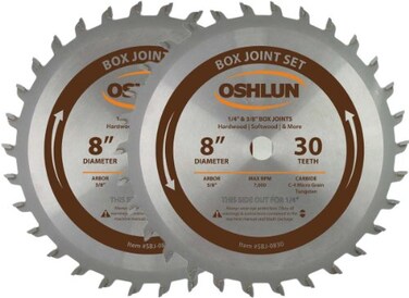 Oshlun SBJ-0830 8-Inch Box and Finger Joint Set