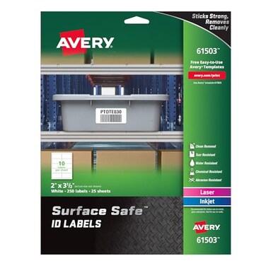 Avery Durable Labels Label, 2" x 3-1/2" ,61503