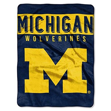 Northwest NCAA Michigan Wolverines Raschel Throw Blanket, 60" x 80", Basic