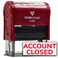 Vivid Stamp Account Closed Self Inking Rubber Stamp ,Red Ink- Medium