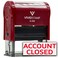 Vivid Stamp Account Closed Self Inking Rubber Stamp ,Red Ink- Medium