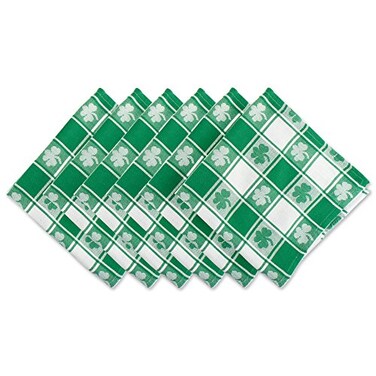 DII St. Patrick's Day Collection Tabletop, Napkin Set, Shamrock Check