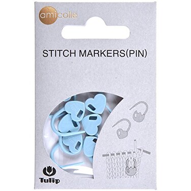 Tulip Stitch Markers 7/Pkg, Heart/Blue