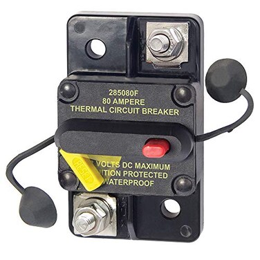 Blue Sea Systems 7186 285 Series Thermal Circuit Breakers, Surface Mount, 48V DC, 80A