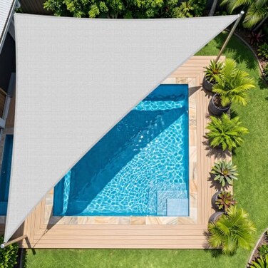 ShadeBeyond 15'X15'X21' Sun Shade Sail Light Grey Triangle