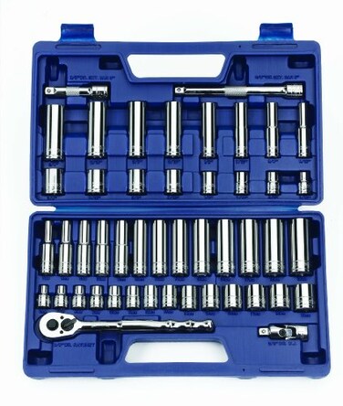 Williams JHW50666 47-Piece 3/8-Inch Drive Socket and Drive Tool Set With Compact Case- 612 Point SAEMetric