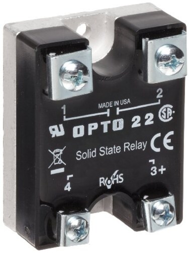 OPTO 22 240D45 280 VAC, 32 VDC, 45 AMP, Panel Mount, Screw TERMINALS, Solid State Relay, SPST