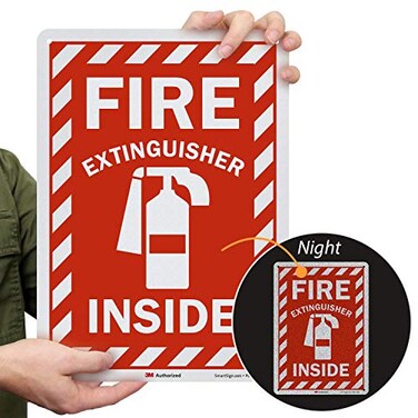 SmartSignFire Extinguisher Inside Label10" x 14" 3M Engineer Grade Reflective