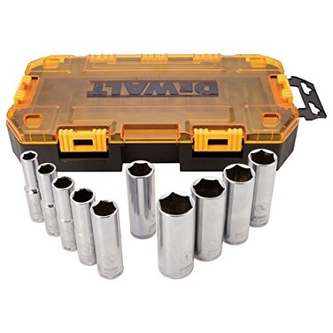 DEWALT DWMT73814 SAE Drive Deep Socket Set ,10 Piece, 1/2