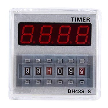 YWBL-WH Delay Time Relay Timer, Programmable 12V AC DC LED Display Adjustable 01S to 99H On Delay Control for Industrial Automation Remote Control ABS 8 Pin 1 Pack