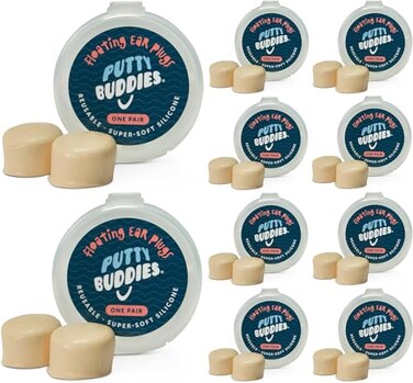 Putty Buddies Earvolution Floating Swim Earplugs, Moldable, 10 Pair Pack