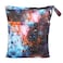 Sigzagor Wet Dry Bag For Baby Cloth Diaper Nappy Reusable Washable With Two Zippered Pockets ,Outer Space