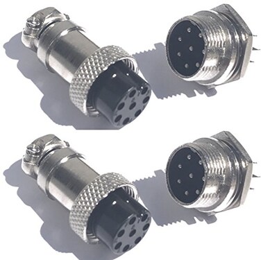 CESS 16mm 8-Pin Aviation Plug and Socket Connector Set, 2 Pack