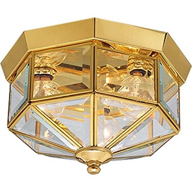 Progress Lighting 9.75" 3-Light Flush Mount Light, Polished Brass