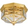Progress Lighting 9.75" 3-Light Flush Mount Light, Polished Brass