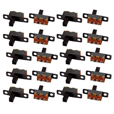 sourcing map uxcell a16111900ux0150 2 Position 3P SPDT Panel Mount Micro Slide Switch Latching Toggle Switch ,Pack of 20