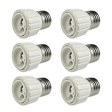 TWDRTDD ,Pack-6FINELED E27 E26 Edison Screw Socket to GU10 Bayonet Base Adapter,Screw Base Converter for LED or Halogen Bulb Lamp. ,6pcs