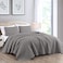 Chezmoi Collection Austin 3-piece Oversized Bedspread Coverlet Set ,Queen, Gray