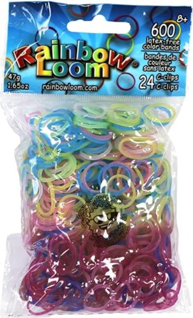 Rainbow LoomSolar Collection Dust Plastic Bands with 24 C-Clips ,600 Count, Multi