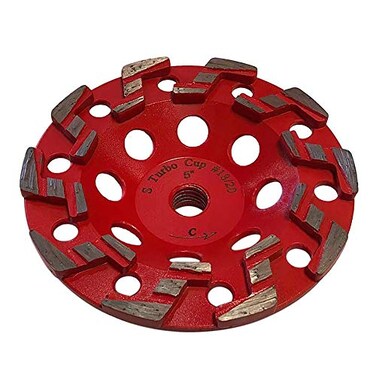 EDiamondTools 5" Diamond Grind Wheel S Seg ConcreteCoating 5/8"-11 Threaded Arbor