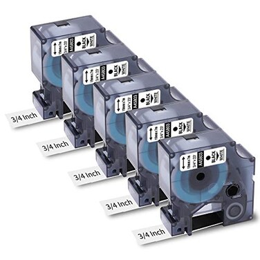 Freshworld 5-Pack Replace for Dymo Label Maker Refills D1 3/4 Inch x 23 Ft White 45803