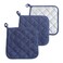 DII Basic Terry Collection Quilted 100% Cotton, Potholder, French Blue, 3 Piece