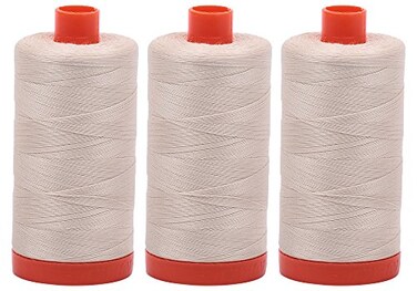 Aurifil 3-PACK - Light Beige - A1050-2310 - Mako Cotton Thread Solid 50WT 1422Yds each3