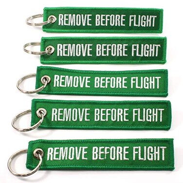 Rotary13B1 Remove Before Flight Key Chain - 5pcs - Green