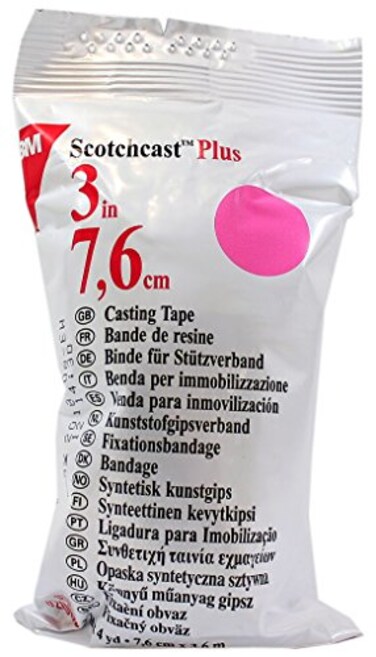 Scotchcast 3m 82003X ScotchCast Plus Casting Tape 3" x 4 Yards - Pink - 1 Roll