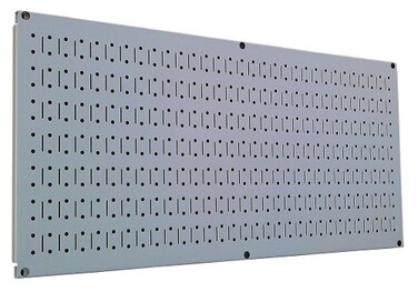 Wall Control Pegboard 16in x 32in Horizontal Grey Metal Pegboard Tool Board Panel