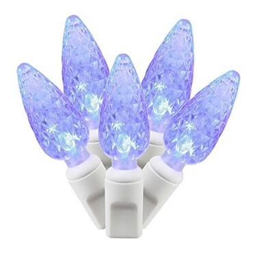 Vickerman 50 Light Blue C6 LED Set on White Wire