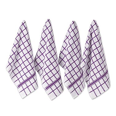 DII Basic Terry Collection Dish Towel Set, 16x26", Eggplant 4 Piece ,CAMZ33326