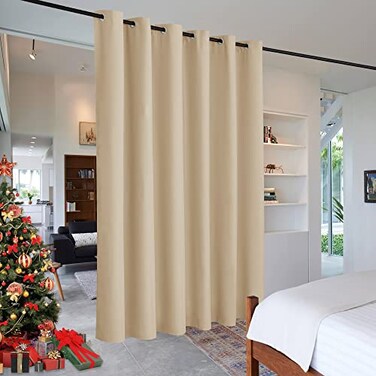 RYB HOME Blackout Room Divider Curtains Privacy Separator Extra Long Wide