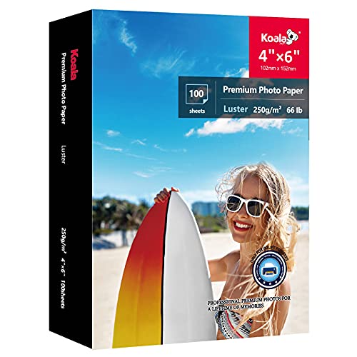 كوالا Koala Photo Paper Resin Coated 4x6 Inch Luster Photo Printer Paper 66lb 4x6 inch