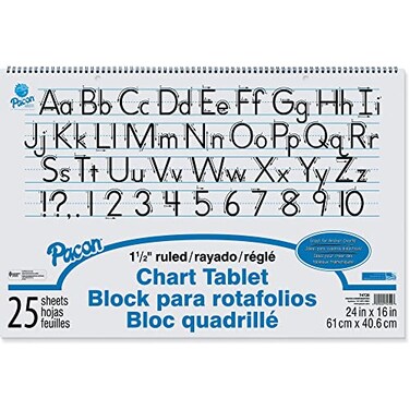 PaconChart Tablet, 24" x 16", 1 1/2" Ruled, 25 Sheets