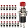 DIYhz Momentary Push Button Switch, 1A 250VAC SPST Mini Pushbutton Switches Normal Closed,NCRed Cap - 20pcs