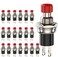 DIYhz Momentary Push Button Switch, 1A 250VAC SPST Mini Pushbutton Switches Normal Closed,NCRed Cap - 20pcs