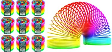 JA-RU Big Rainbow Spring Toys for Kids ,9 Pack1702-9s