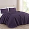 Chezmoi Collection Austin 3-piece Oversized Bedspread Coverlet Set ,Queen, Purple